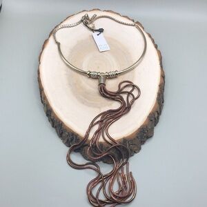WHBM long tassel collar necklace statement style new.